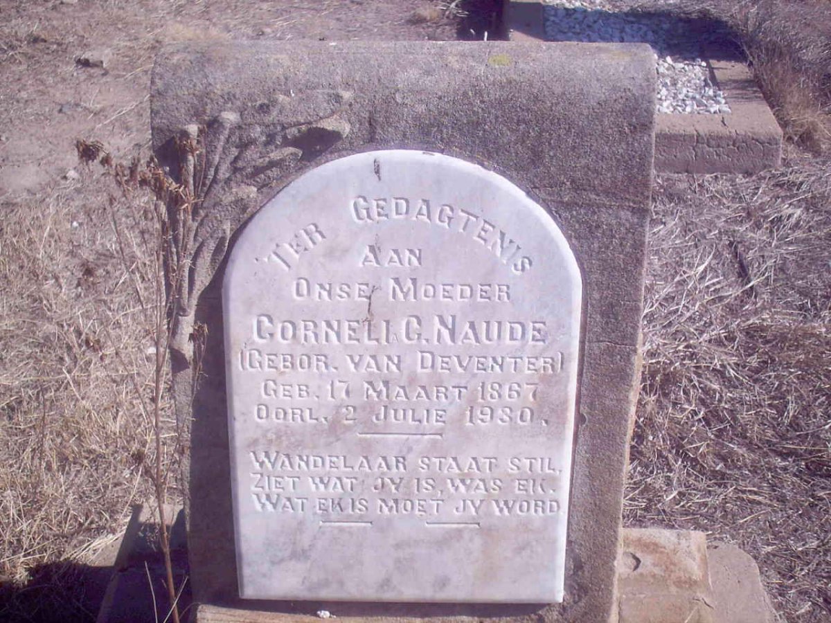 NAUDE Corneli C. nee VAN DEVENTER 1867-1930