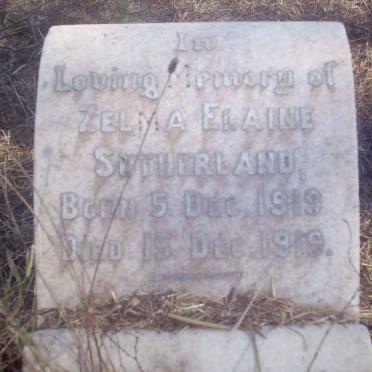 SUTHERLAND Zelma Elaine 1919-1919