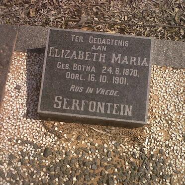 SERFONTEIN Elizabeth Maria nee BOTHA 1870-1901