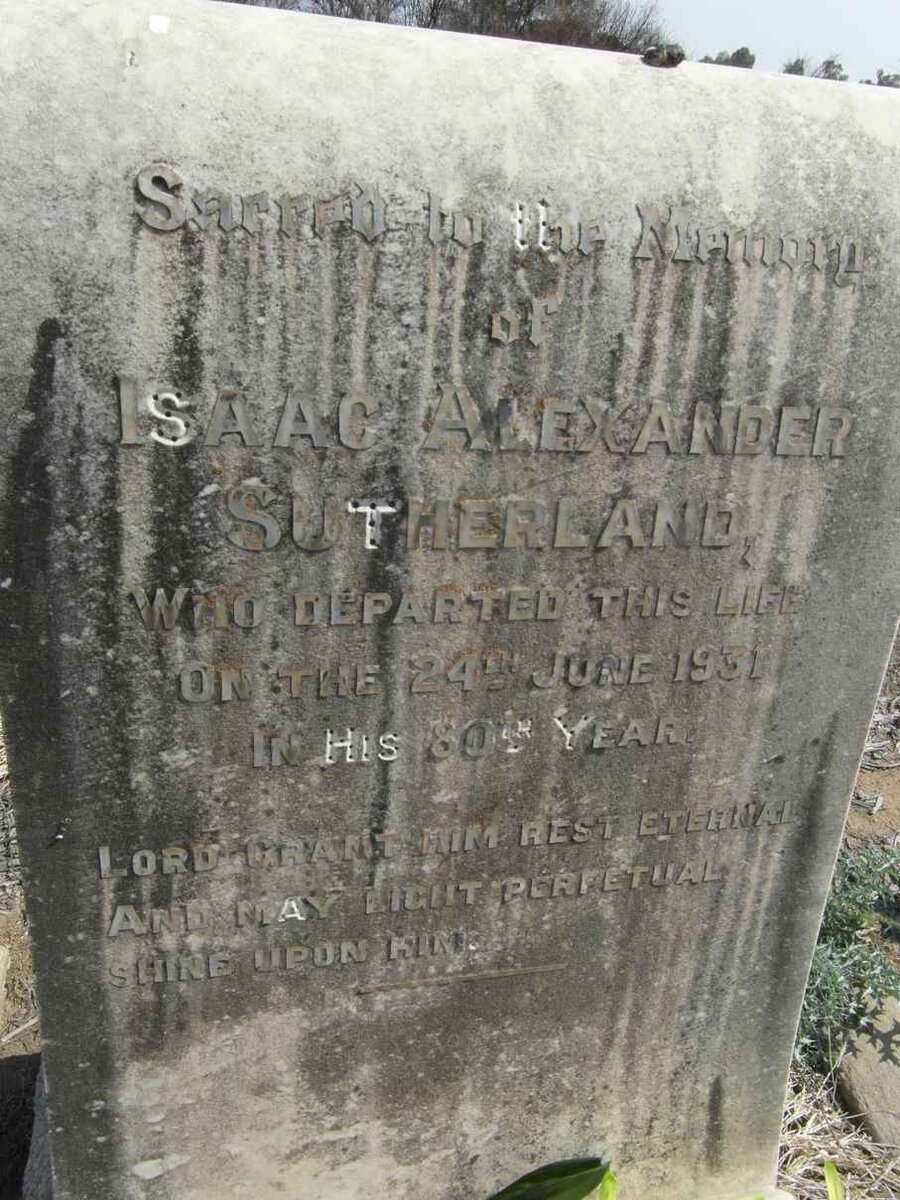 SUTHERLAND Isaac Alexander -1931