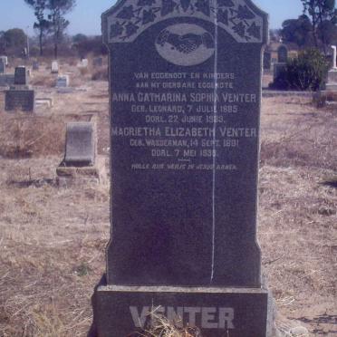 VENTER Anna Catharina Sophia nee LEONARD 1885-1933 :: VENTER Magrietha Elizabeth nee WASSERMAN 1891-1939