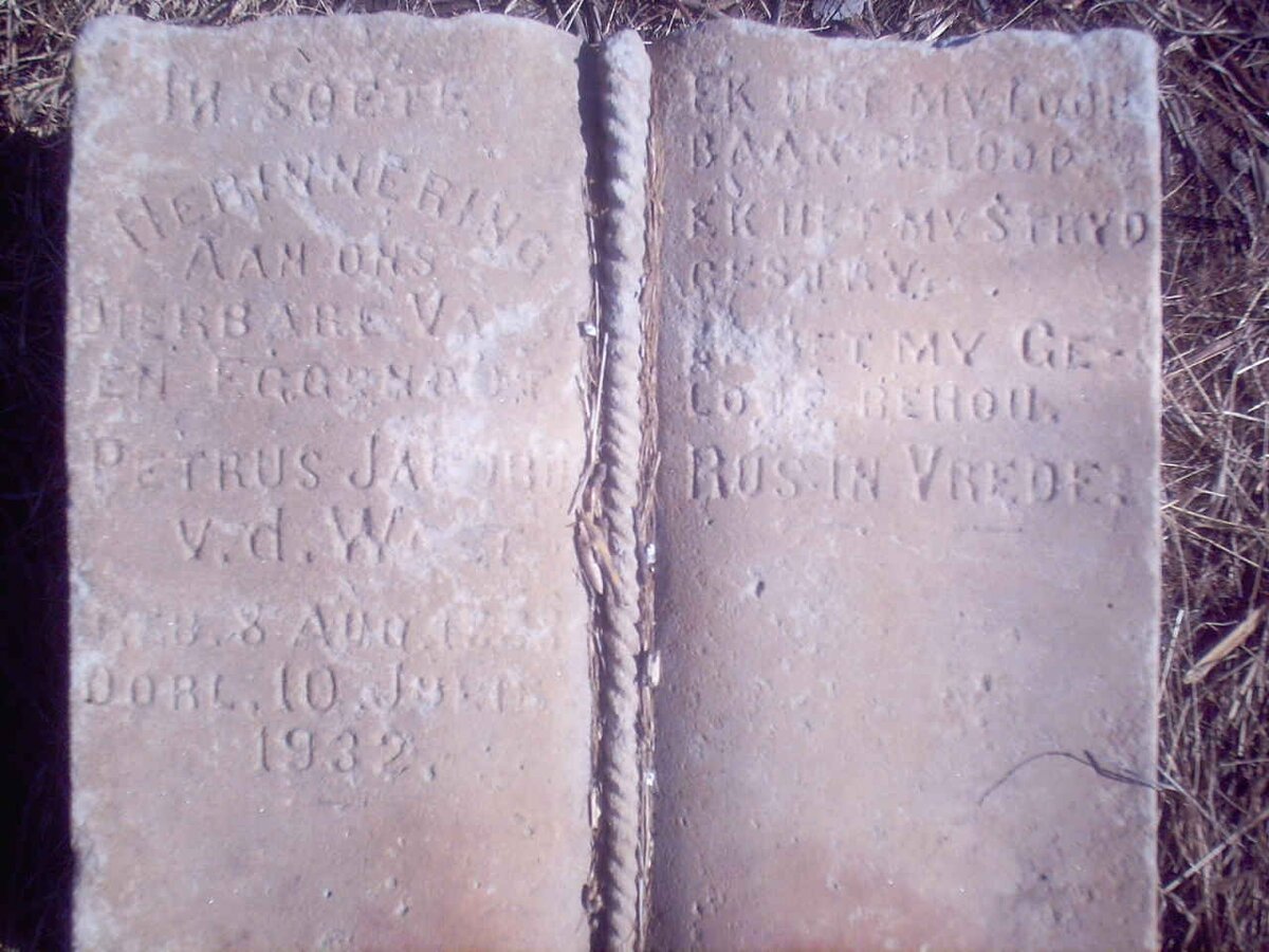 WALT Petrus Jacobus, v.d. -1932