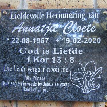 CLOETE Annatjie 1967-2020