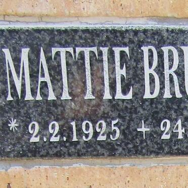 BRUWER Mattie 1925-2014