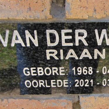WALT Riaan, van der 1968-2021