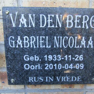 BERG Gabriel Nicolaas, van den 1933-2010