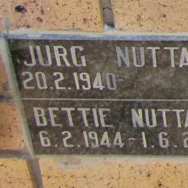 NUTTAL Jurg 1940- &amp; Bettie 1944-2010