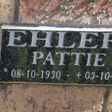 EHLERS Pattie 1930-2020