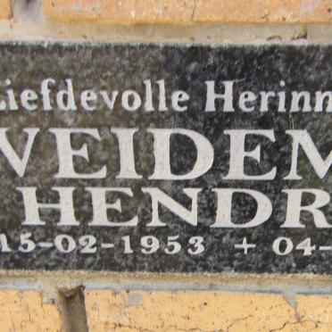 WEIDEMAN Hendrik 1953-2014