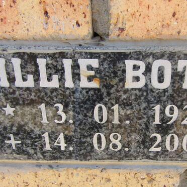 BOTES Willie 1927-2006