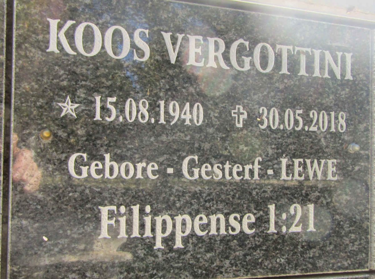 VERGOTTINI Koos 1940-2018