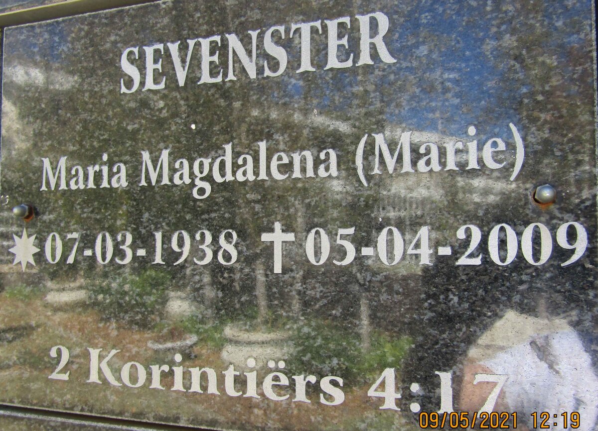 SEVENSTER Maria Magdalena 1938-2009