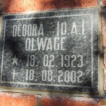 OLWAGE Debora A. 1923-2002