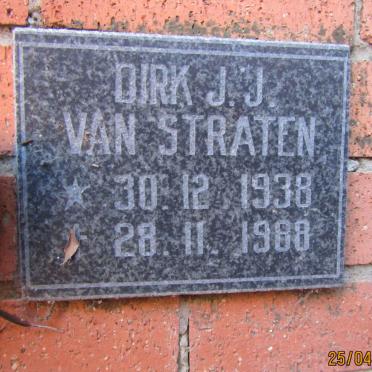 STRATEN Dirk J.J., van 1938-1988