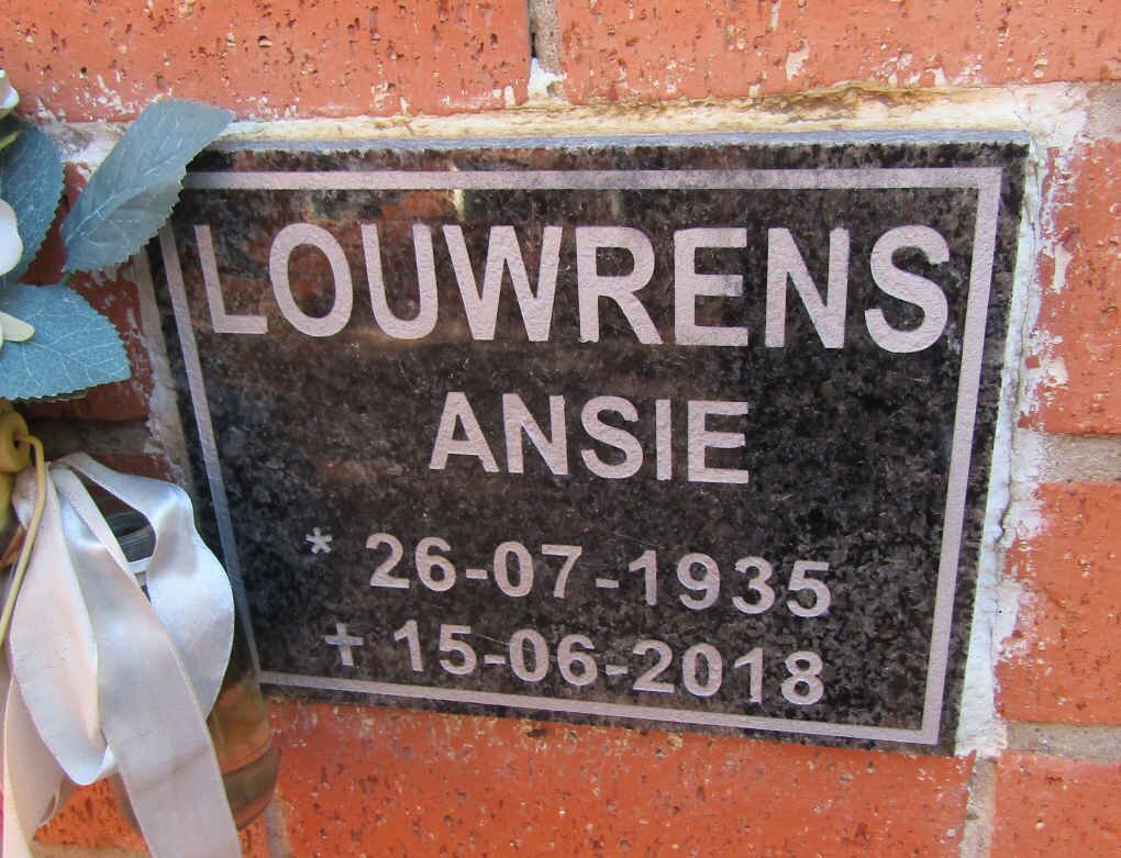 LOUWRENS Ansie 1935-2018