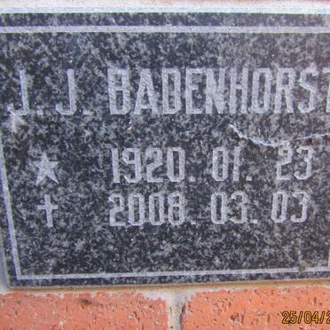 BADENHORST J.J. 1920-2008