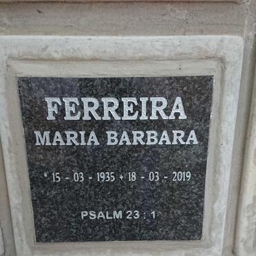 FERREIRA Maria Barbara 1935-2019