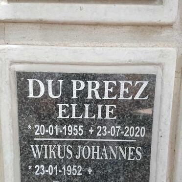 PREEZ Wikus Johannes, du 1952- &amp; Ellie 1955-2020