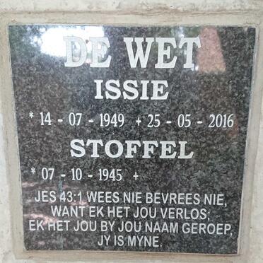 WET Stoffel, de 1945- &amp; Issie 1949-2016