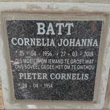 BATT Pieter Cornelis 1954- &amp; Cornelia Johanna 1956-2018
