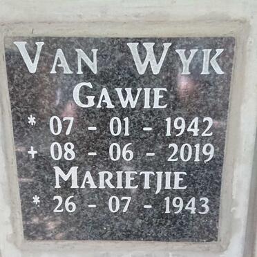 WYK Gawie, van 1942-2019 &amp; Marietjie 1943-