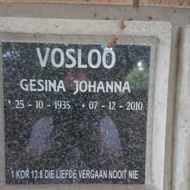 VOSLOO Gesina Johanna 1935-2010