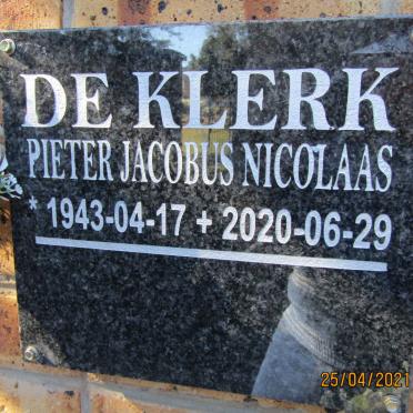 KLERK Pieter Jacobus Nicolaas, de 1943-2020