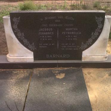 BARNARD Jacobus Johannes 1903-1973 &amp; Martha Petronella 1912-1973