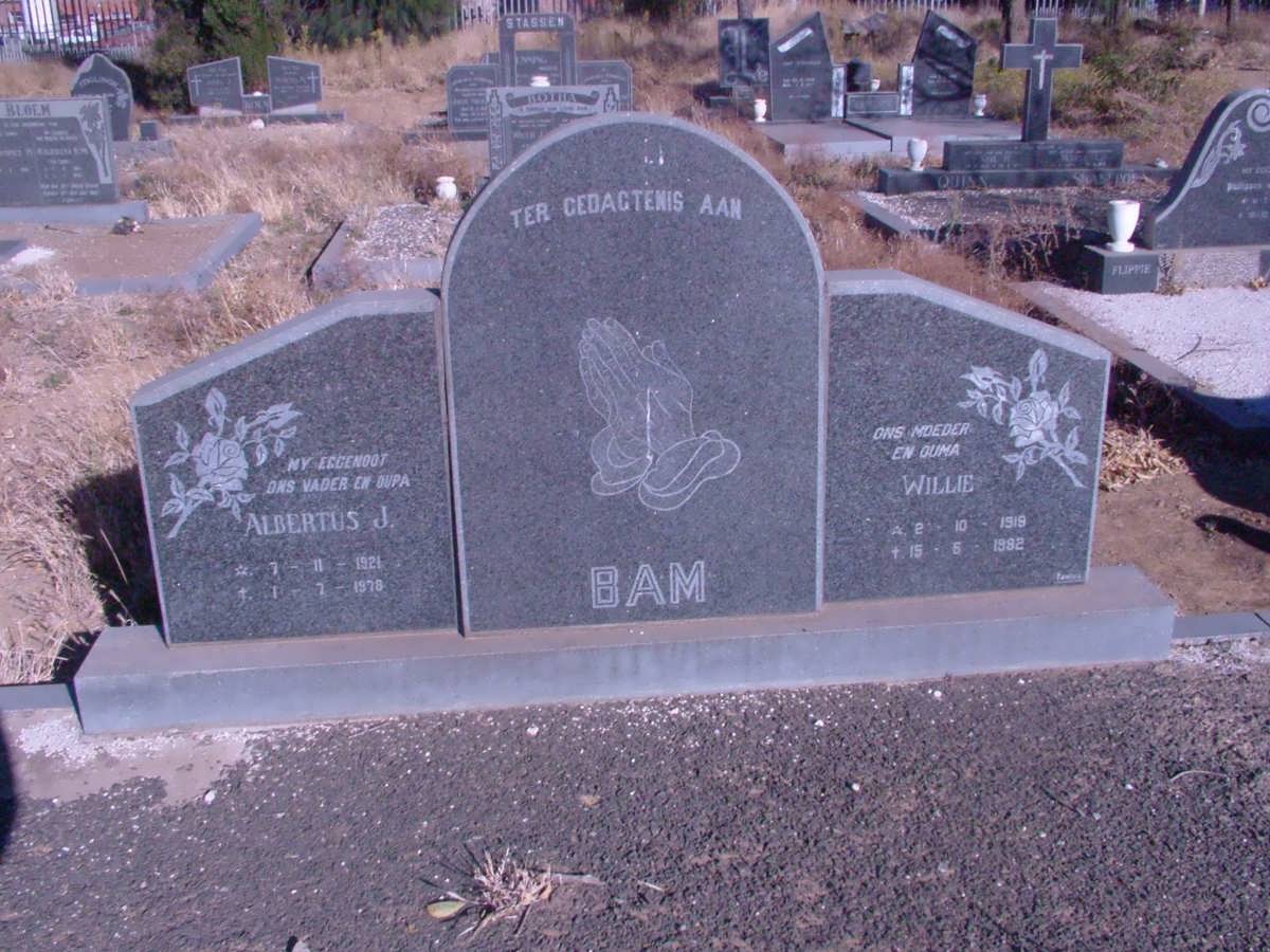 BAM Albertus J. 1921-1978 &amp; Willie 1919-1982