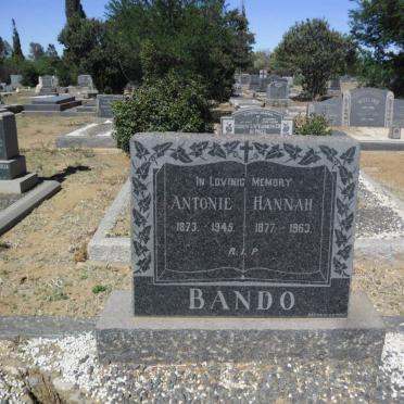 BANDO Antonie 1873-1945 &amp; Hannah 1877-1963