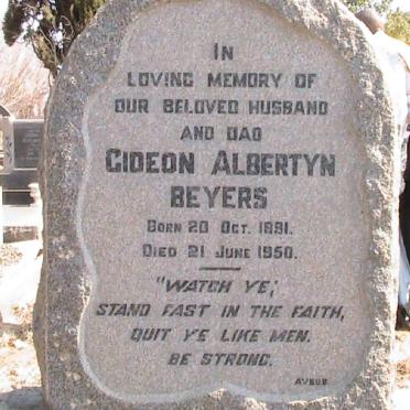 BEYERS Gideon Albertyn 1891-1950