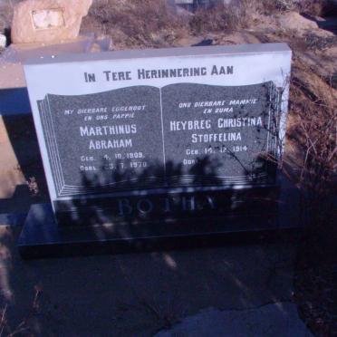 BOTHA Marthinus Abraham 1909-1970 &amp; Heybreg Christina Stoffelina 1914-