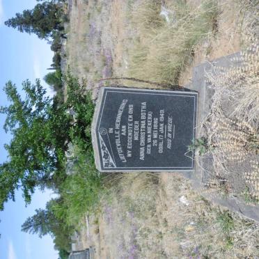 BOTHA Anna Christina nee VAN NIEKERK 1886-1943