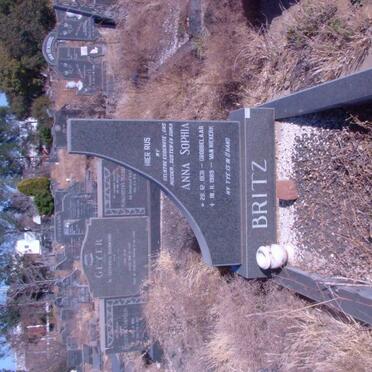 BRITZ Anna Sophia voorheen VAN NIEKERK nee GROBBELAAR 1931-1989