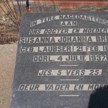 BREET Susanna Johanna nee LAUBSER 1897-1937