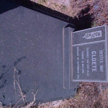 CLOETE Hester May nee VAN DER BIJL 1892-1976