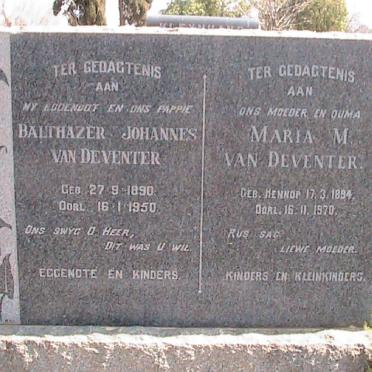 DEVENTER Balthazer Johannes, van 1890-1950 &amp; Maria M. HENNOP 1894-1970