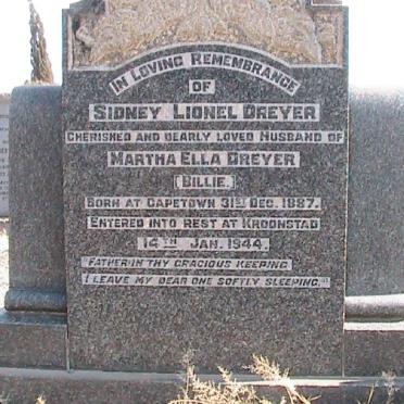 DREYER Sidney Lionel 1887-1944