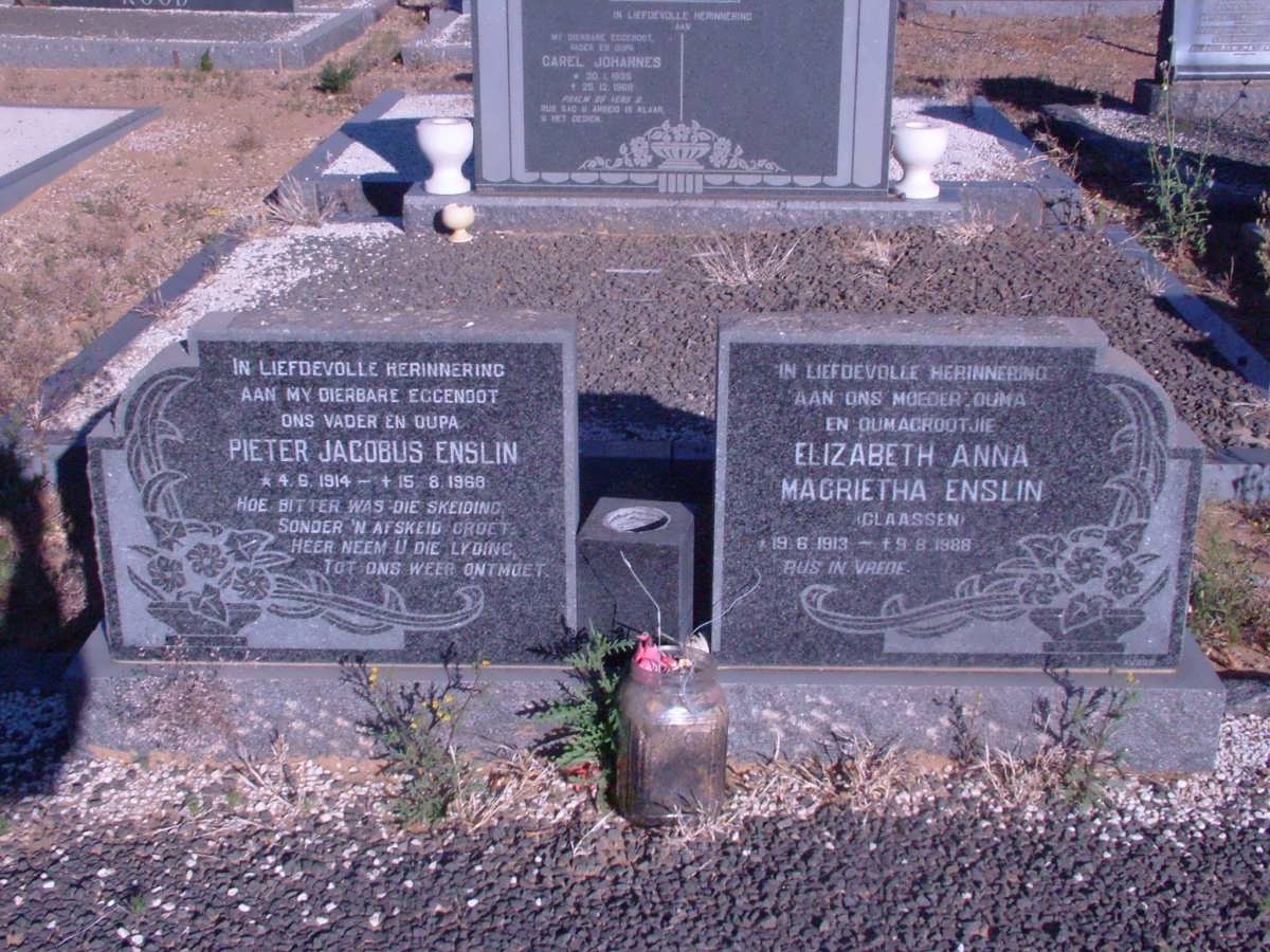ENSLIN Pieter Jacobus 1914-1968 &amp; Elizabeth Anna Magrietha CLAASSEN 1913-1988