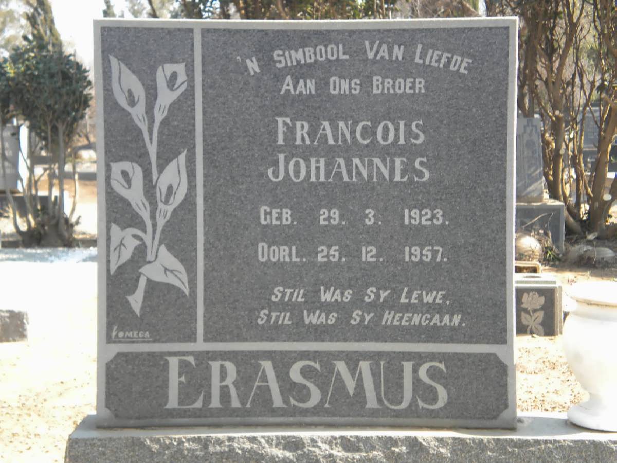 ERASMUS Francois Johannes 1923-1957