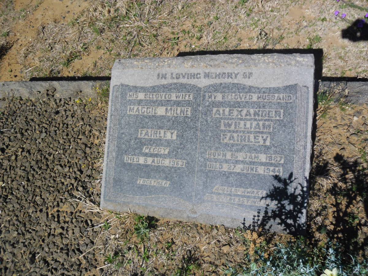 FAIRLEY Alexander William 1887-1944 &amp; Maggie Milne -1963