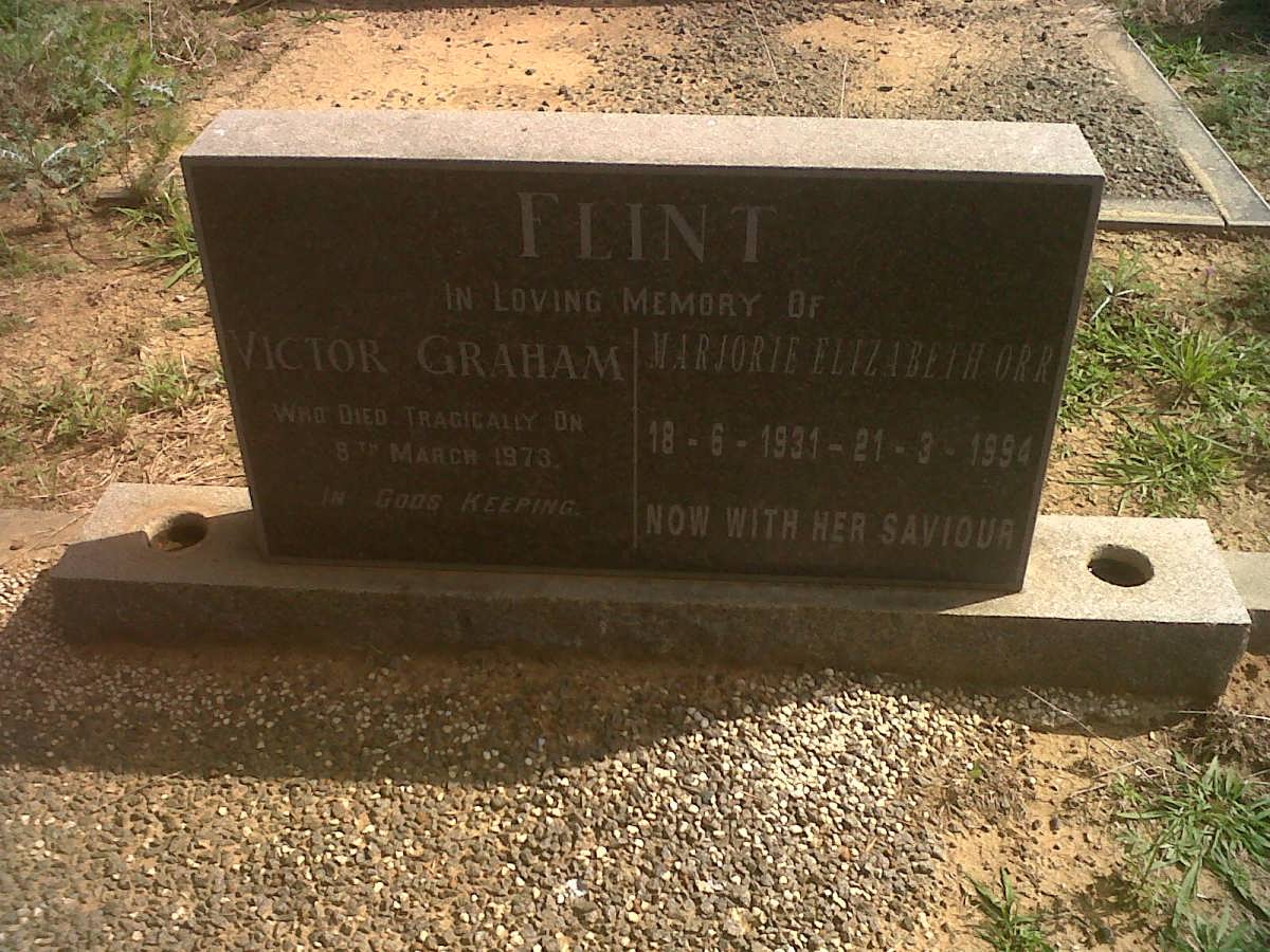 FLINT Victor Graham -1973 &amp; Majorie Elizabeth ORR 1931-1994