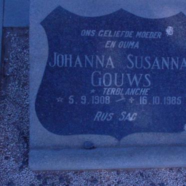 GOUWS Johanna Susanna nee TERBLANCHE 1908-1985