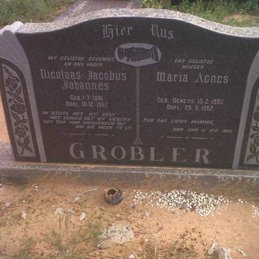 GROBLER Nicolaas Jacobus Johannes 1881-1957 &amp; Maria Agnes DENEYS 1887-1962