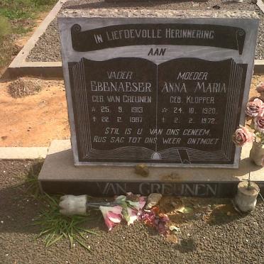 GREUNEN Ebenaeser, van 1913-1987 &amp; Anna Maria KLOPPER 1920-1972