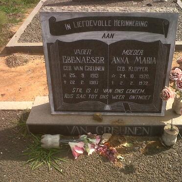 GREUNEN Ebenaeser, van 1913-1987 &amp; Anna Maria KLOPPER 1920-1972