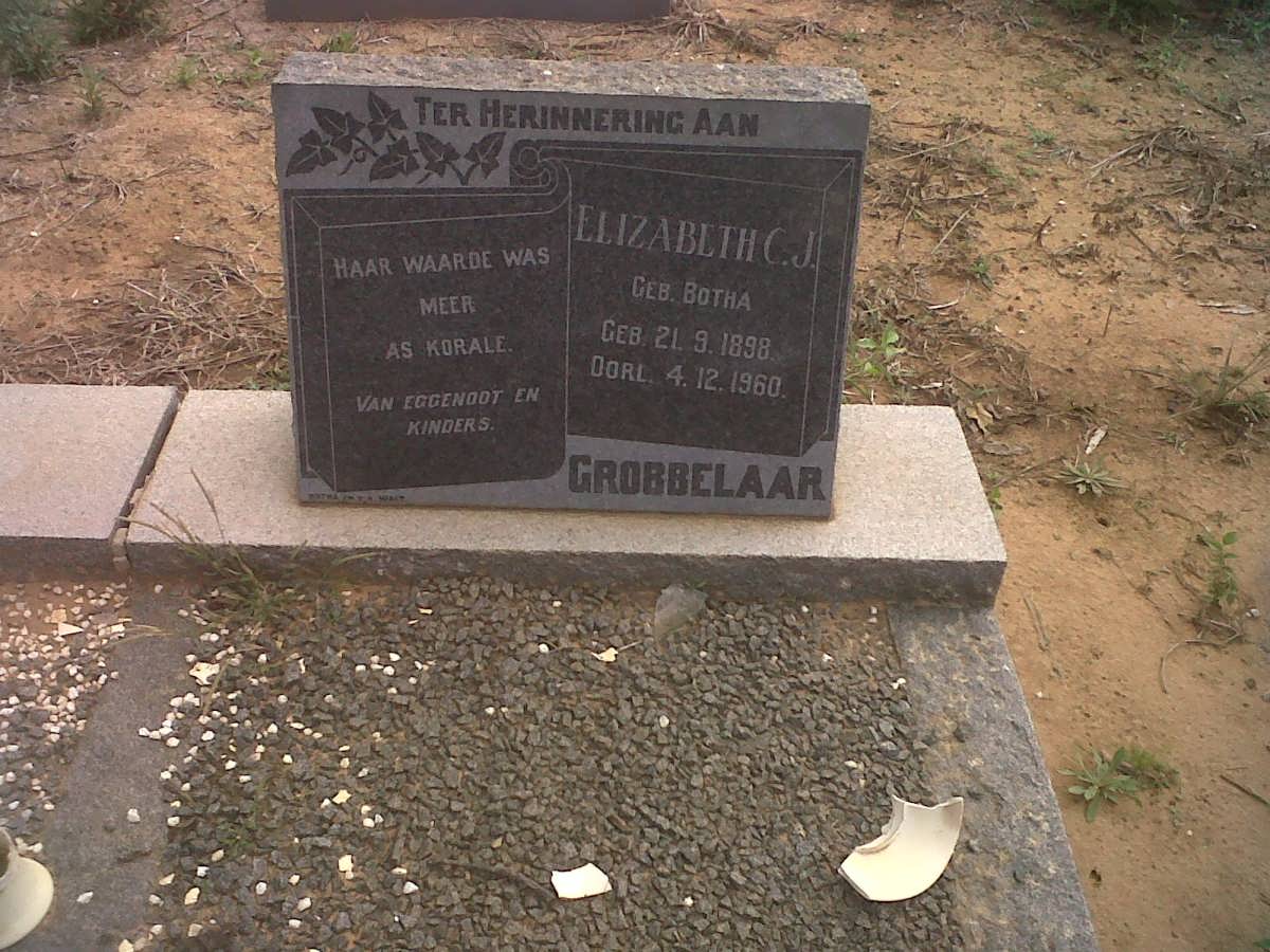 GROBBELAAR Elizabeth C.J. nee BOTHA 1898-1960