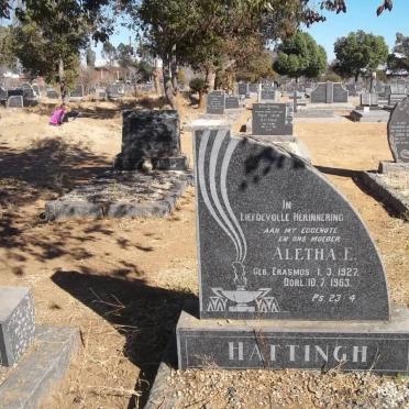 HATTINGH Aletha E. nee ERASMUS 1927-1963