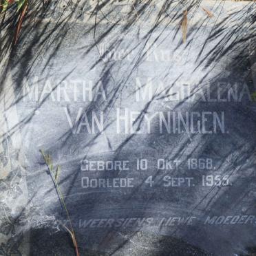 HEYNINGEN Martha Magdalena, van 1868-1955