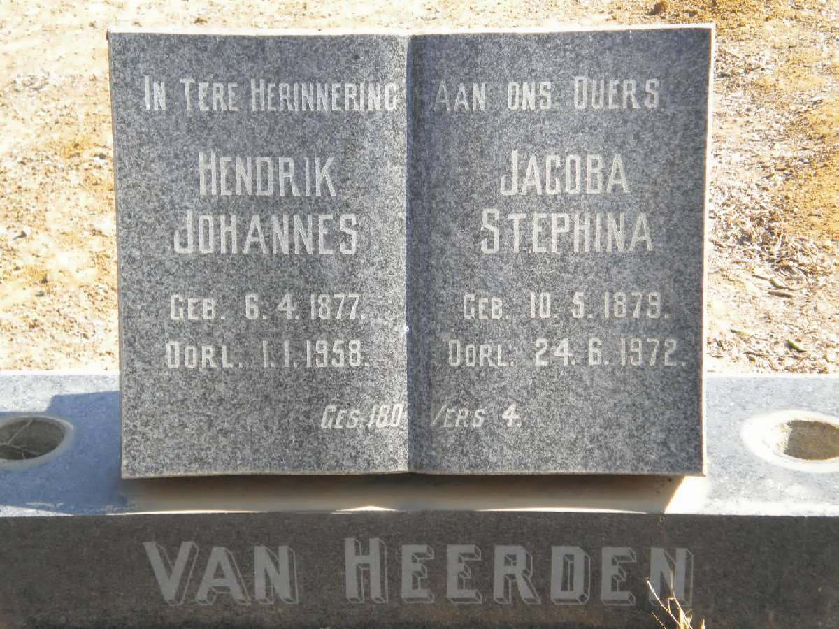 HEERDEN Hendrik Johannes, van 1877-1958 &amp; Jacoba Stephina 1879-1972 